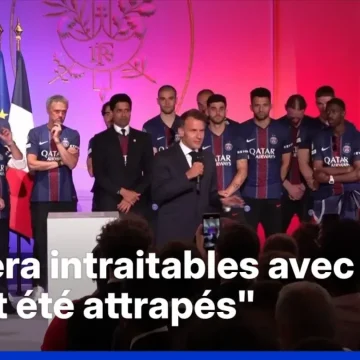 6fe9784c-d0fc-4f72-a6ed-d97987b4e97c Les joueurs du PSG reçus à l’Élysée après leur victoire en Ligue des Champions