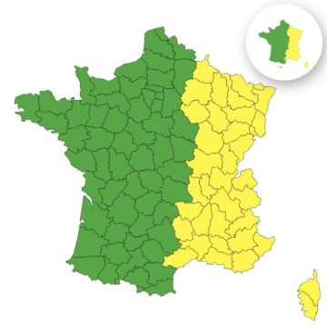 Vigilance Jaune pour Orages dans Trente-Six Départements