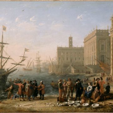 Vue d'un port avec le Capitole L’exposition ‘La Marine et les peintres’ au Musée national de la Marine