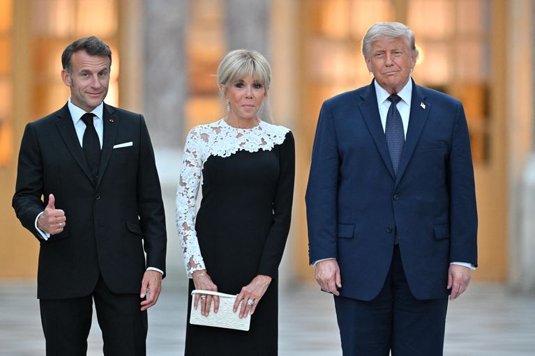 US President Trump - French President Macron meeting in Versailles Visite de Donald Trump au Château de Versailles