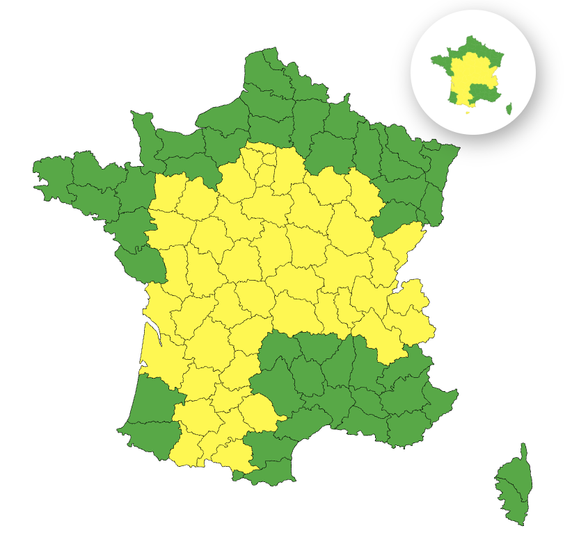 8ae1f397-07cc-42e9-89a0-7adfe92586e8 Alerte de vigilance jaune : 50 départements en prévision de canicule