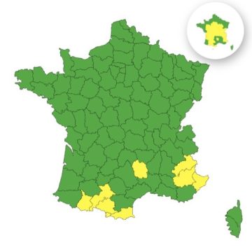 8f11a569-a095-4cb6-9ace-06c4c6f0caa7 Météo-France émet une vigilance jaune pour huit départements du sud