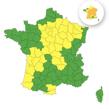 934b7b10-a7f1-42ee-ab94-6e0c362e9531 43 départements en vigilance jaune pour orages en France