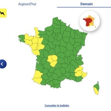 96269b2e-1070-49ee-b02d-2f27c01bedee 17 départements en vigilance jaune pour orages et 49 en rouge pour canicule
