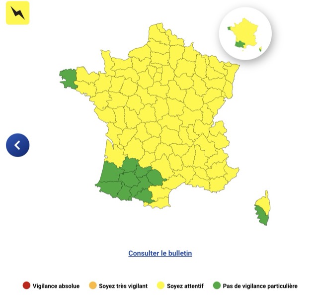 98c9ae17-e86b-451d-b184-7187339967ae Météo : 85 départements en alerte jaune pour orages