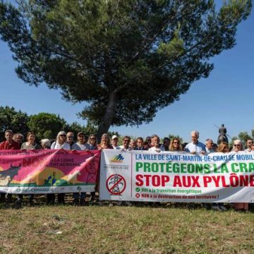 Opposition à la ligne électrique aérienne de 400 000 volts en Provence