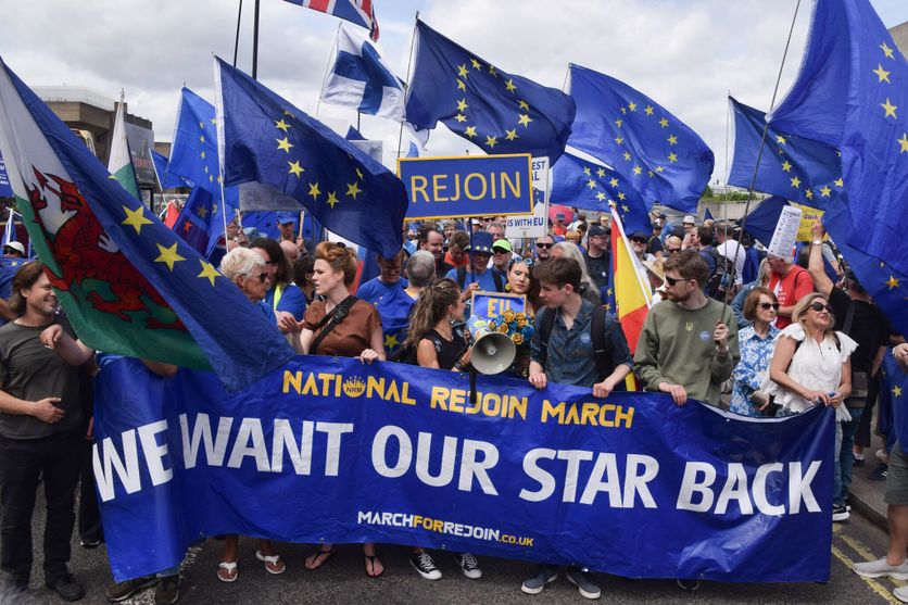 National Rejoin March on the tenth anniversary of the Brexit referendum in London, UK - 20 Jun 2026 Dix Ans Après le Brexit: Une Révision Économique
