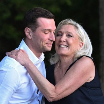 Rassemblement National rally in Lievin Marine Le Pen et Jordan Bardella lors de la fête du RN à Liévin