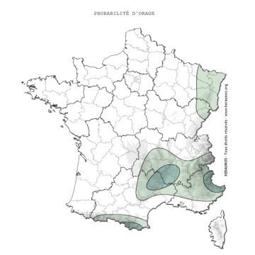 Prévisions d&rsquo;orages en France pour le week-end