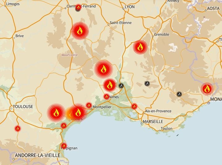 89846332-7de2-4d4b-a3b1-2234331af5ba Incendies en cours dans le sud de la France