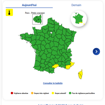 Vigilance orange canicule levée et feux dans le sud de la France