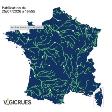 Vigilance jaune pour deux départements en raison des risques de crues
