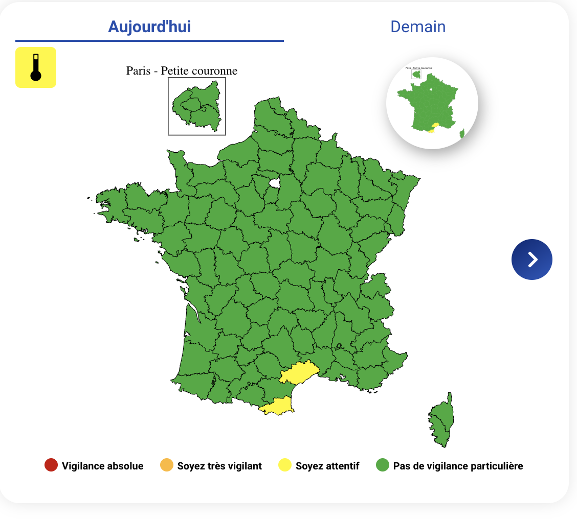 f6d9aeb3-476f-4d8d-99e7-e8ee6d738325 Vigilance Jaune Canicule en France pour le 3 Juillet