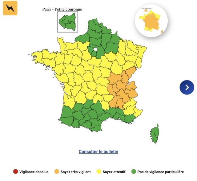 f917bbcb-1365-48b2-9cd0-35db911d2733 Alerte Orages : 49 Départements en Vigilance Jaune, 11 en Orange