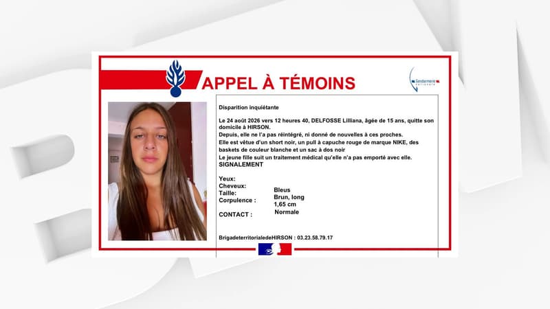 0e1ea527-7cbf-497d-8d0c-14d17412b1f6 Appel à témoins pour la disparition de Lilliana Delfosse