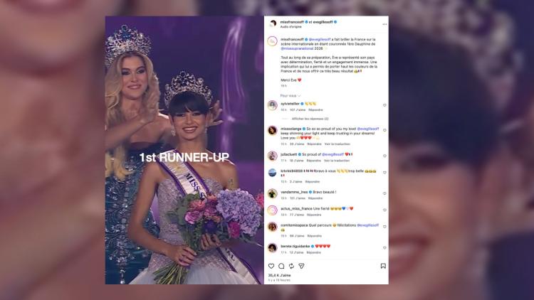 1203c778-b773-4371-977f-ec3112539f74 Ève Gilles, première dauphine au concours Miss Supranational 2026
