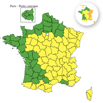 18b2f640-d810-4c10-b059-7581d0adf497 Les Départements en Vigilance Jaune Orages en France