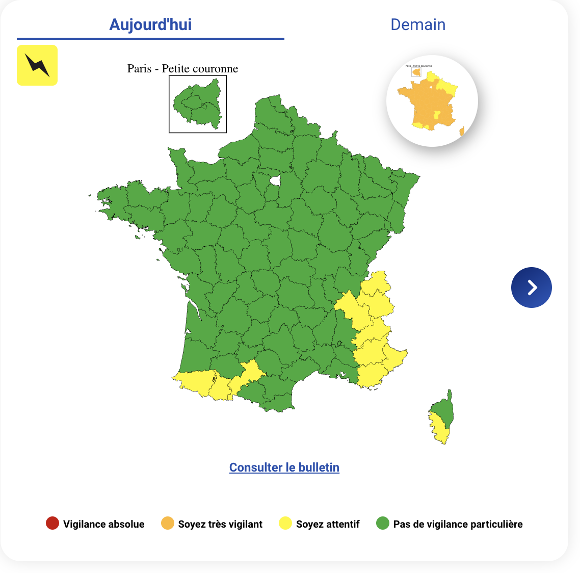 1b595676-a775-47ab-99ff-6f0e33fc3b2f Onze départements sous vigilance jaune pour orages