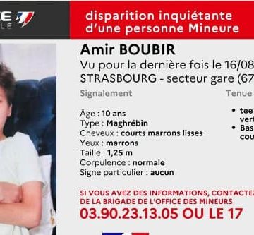Disparition d&rsquo;un Enfant à Strasbourg : Appel à Témoins