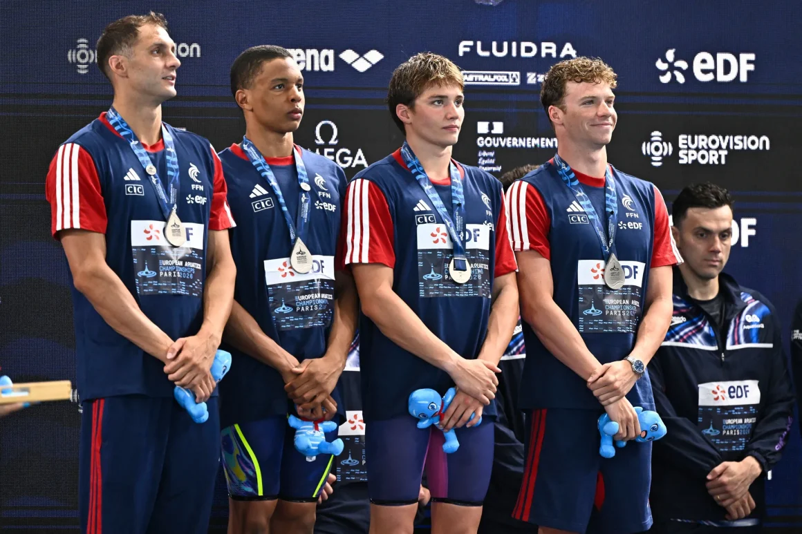 4d2e93e9-9f3d-4804-818c-0f1aafe7e15f Championnat d’Europe de natation: Une médaille d’argent pour le relais 4x200m français