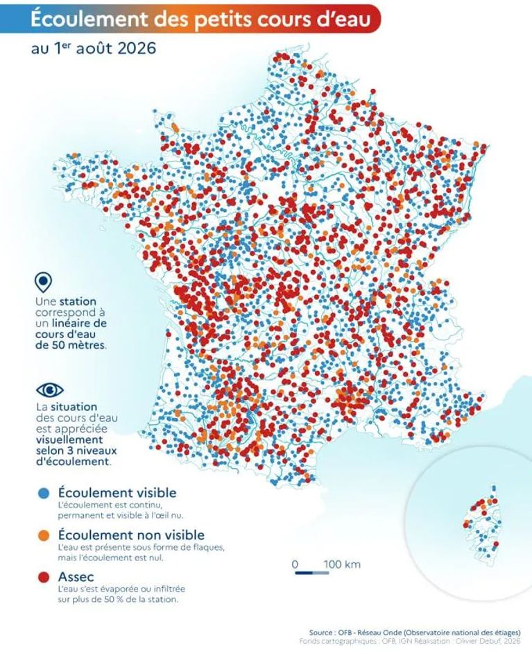 5ef6a48b-084a-4e59-aae9-7929c9246a0c Sécheresse critique en France : Les petits cours d’eau souffrent