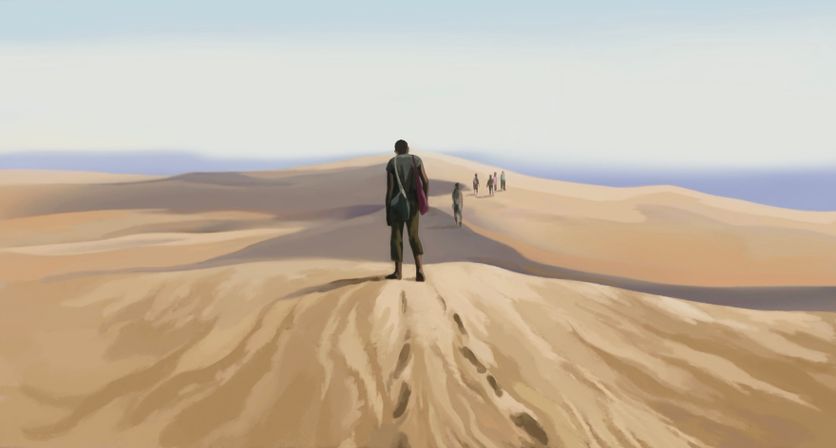 Illustration sans titre Le Parcours de Vie d’Alhassan, Ancien Migrant Devenu Bénévole