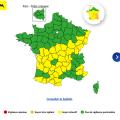 42 départements en vigilance jaune pour risque d&rsquo;orages