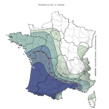 Conditions météorologiques instables et risques d&rsquo;orages en France le 24 août