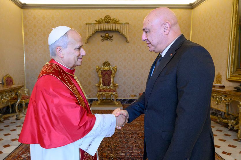VATICAN-RELIGION-POPE-LEBANON Le président libanais rencontre le pape Léon XIV au Vatican