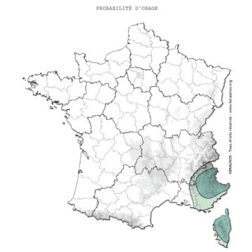 25045a46-f54c-41aa-8873-ac156603bcec Prévisions météorologiques : Risque d’orages dans le Sud-Est de la France