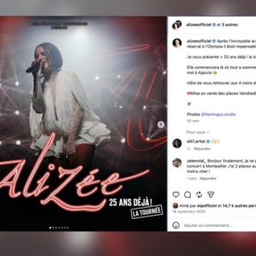 La chanteuse Alizée reporte son concert à Ajaccio