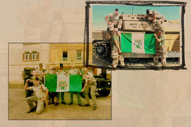 5e991d41-c9f0-4d14-bb95-ad3ef58005aa Des soldats français et un drapeau controversé