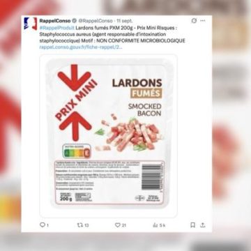 8dc96f84-2f42-442a-a884-19bd1a976264 Rappel de lardons en raison d’une contamination potentielle par des bactéries