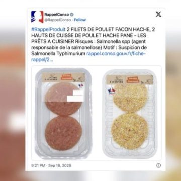 Alerte sanitaire sur des produits de poulet