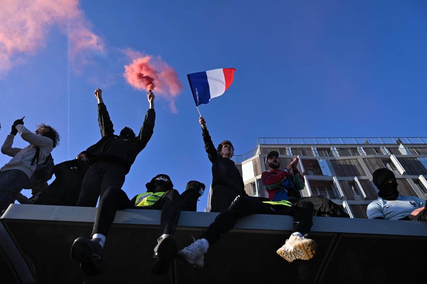 Nationwide protests over the cost of living and public services in France Manifestation à Paris contre la vie chère : mobilisation des jeunes et incidents en fin de cortège