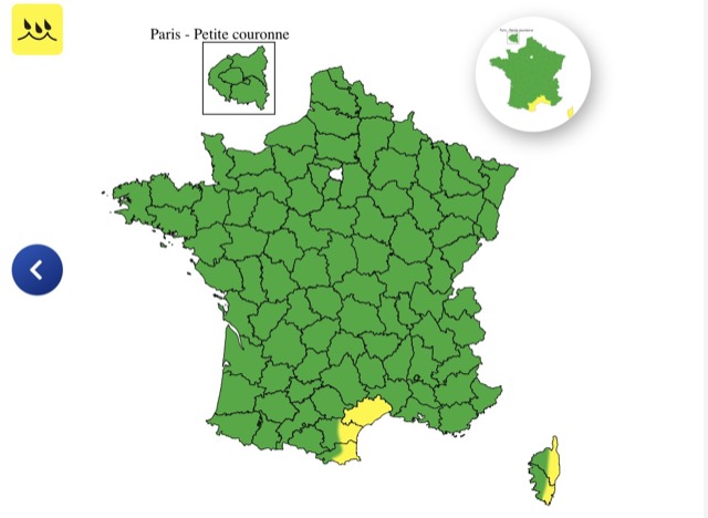 612a6221-5862-4585-a695-88aadcf06cc8 Alerte météo en France : Vigilance jaune pluie-inondation dans cinq départements